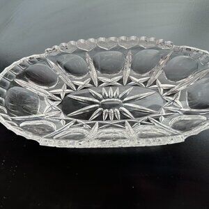 #7763 VINTAGE BLEIKRISTALL OVAL HEART DISH